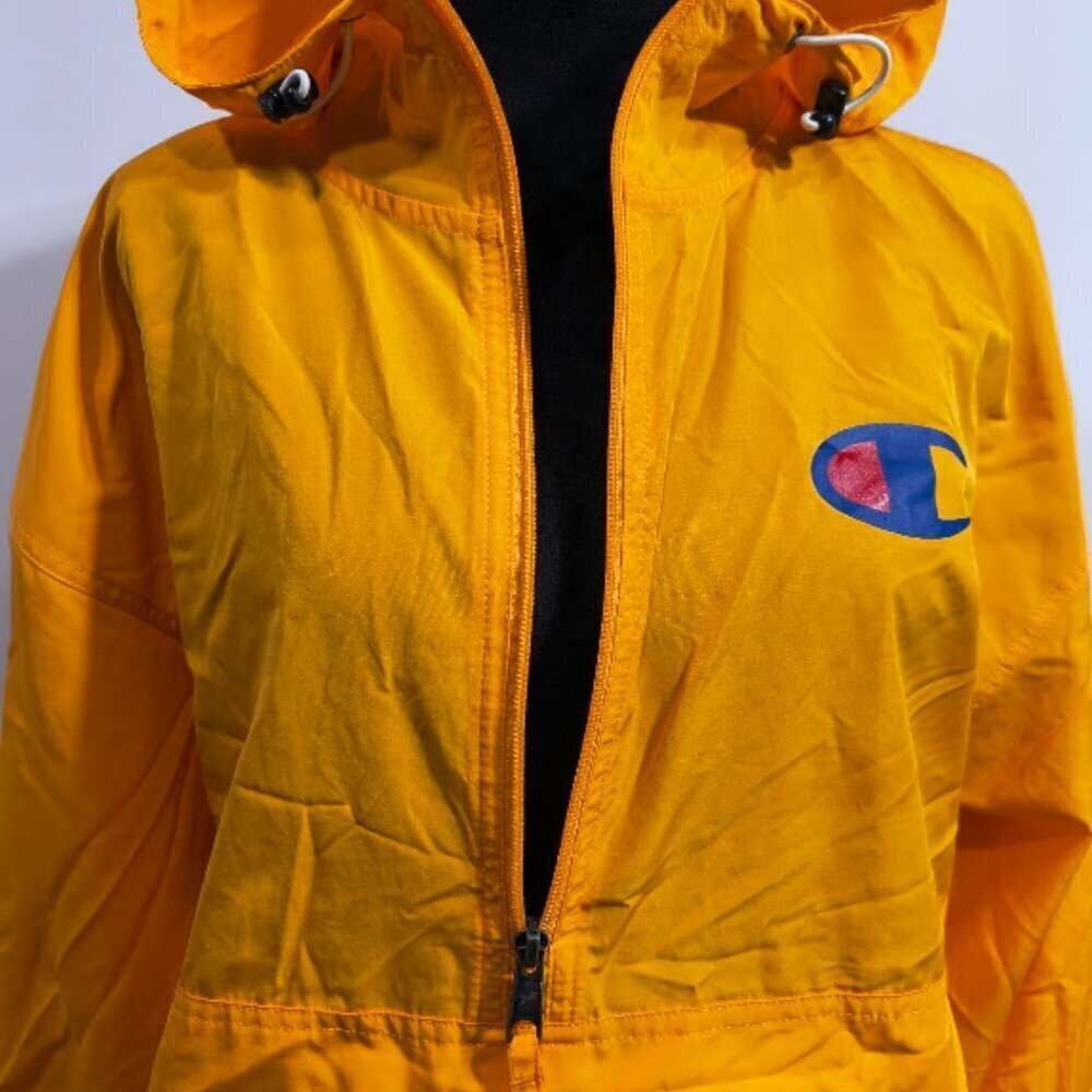 Champion Men's Packable Logo Jacket/Windbreaker  Size Large School Bus Yellow - Picture 8 of 12